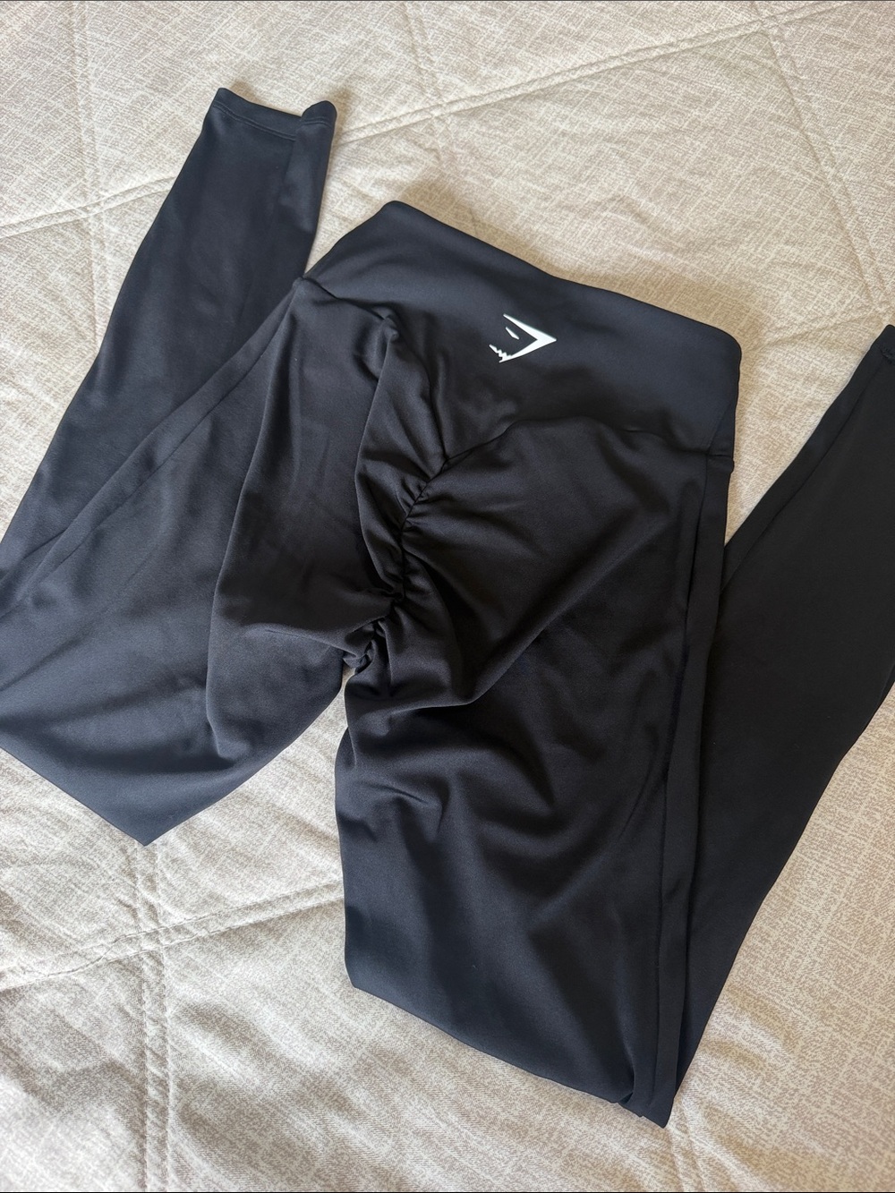 Gymshark Womens Black High-Waist Scrunch-Back Leggings